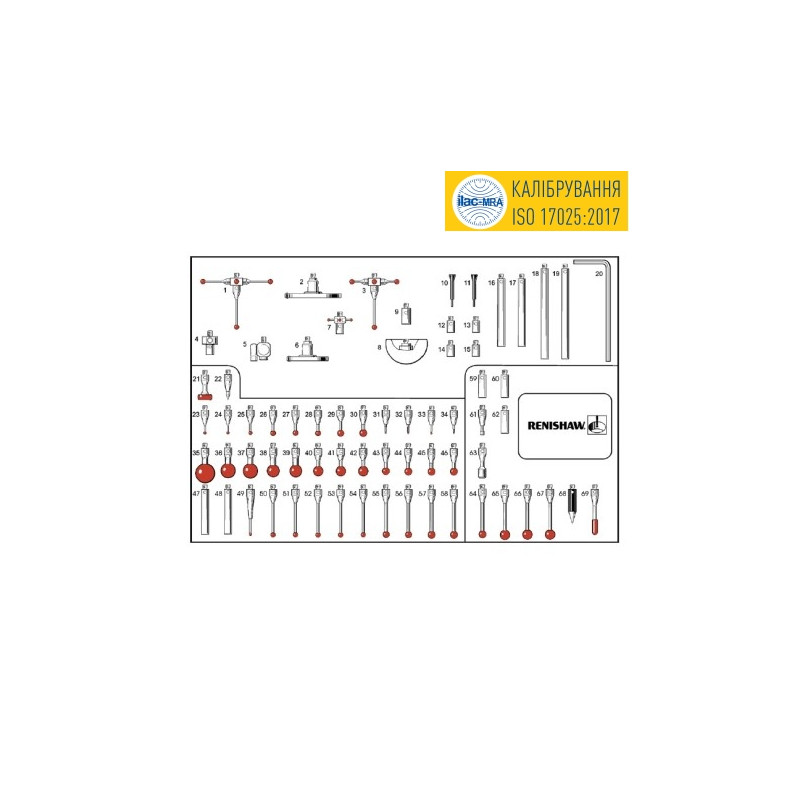 Aberlink CMM probe set (69 pieces)